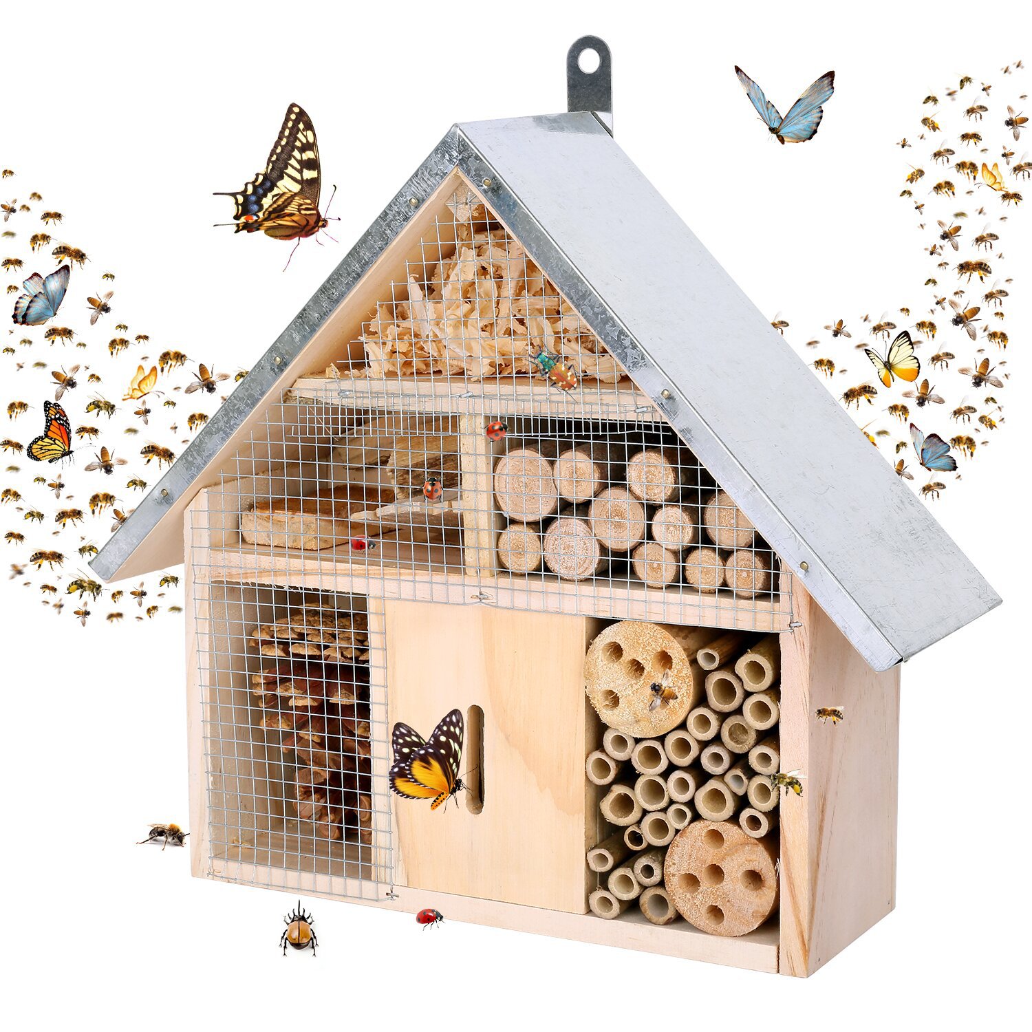 Insect Hotel Wood - Garden Wooden Insect House Bee Nest