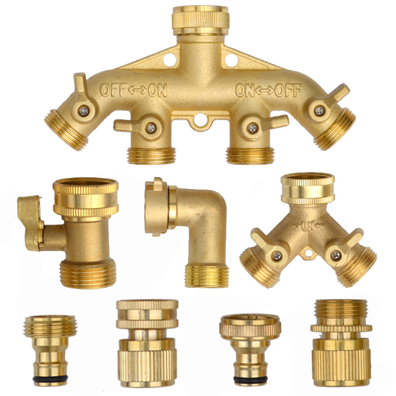 Smart Garden Hose Valve - Heavy Duty Brass 1-2-4 way Splitter